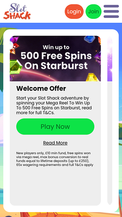 Promozioni mobile di Slot Shack Casino