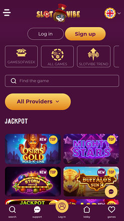 Jackpot mobile de SlotVibe Casino