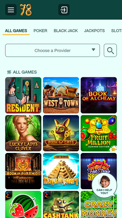 Juegos móviles de Slot78 Casino