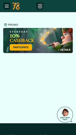 Promociones móviles de Slot78 Casino