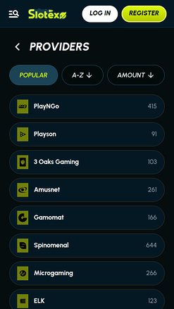 Desarrolladores de juegos móviles de Slotexo Casino