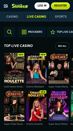 Crupier en vivo móvil de Slotexo Casino