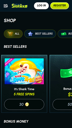 Tienda móvil de Slotexo Casino