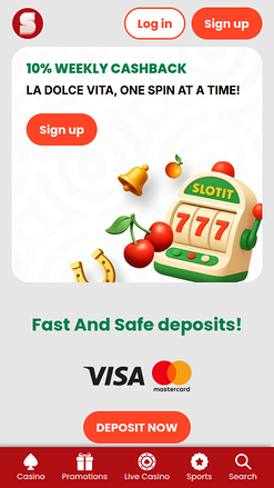 Slotit Casino Mobile Homepage