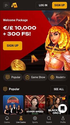 Slotlair Casino Live-Dealer mobil