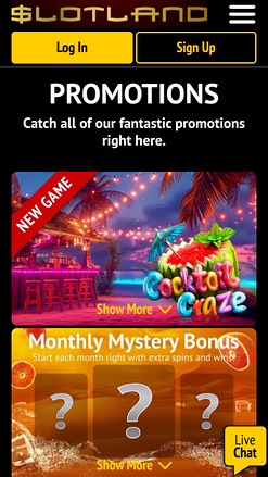 Promotions mobiles de Slotland Casino