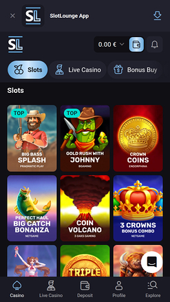 Jeux mobiles de casino SlotLounge