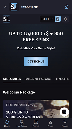 Promotions mobiles du casino SlotLounge