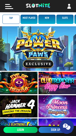 Jeux mobiles de Slotnite Casino