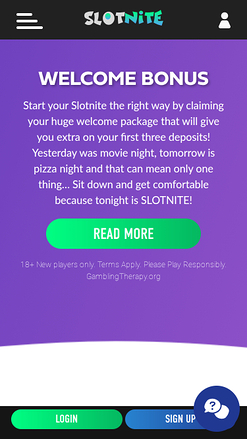 Promotions mobiles de Slotnite Casino