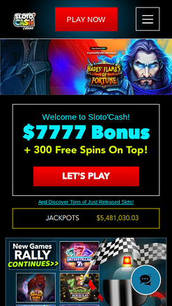 SlotoCash Casino mobile Startseite