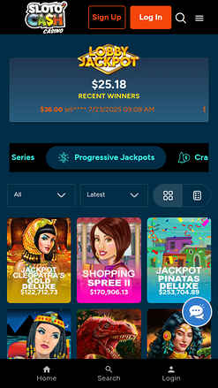 SlotoCash Casino mobile Jackpot