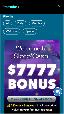 SlotoCash Casino Mobile Promotions