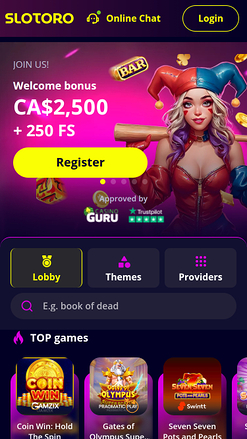 Slotoro Casino Homepage Mobile
