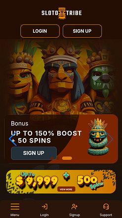 SlotoTribe Casino Mobile Homepage