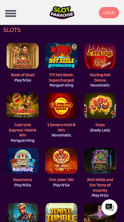 Juegos móviles de SlotParadise Casino