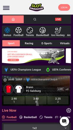 Deportes móviles de SlotParadise Casino