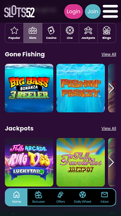 Slots52 Casino mobile Spiele