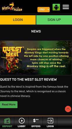 Actualités mobiles de Slots7 Casino