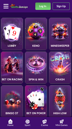 Mini-jeux mobiles de SlotsAmigo Casino