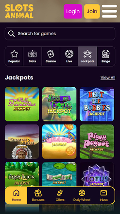 Jackpot mobile de Slots Animal Casino