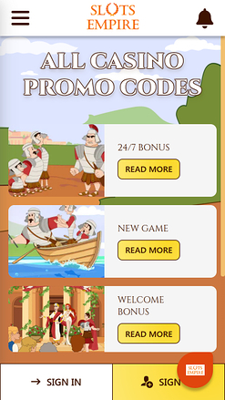Slots Empire Casino Mobile Promotions