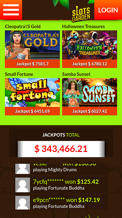 Slots Garden Casino Mobile Jackpot