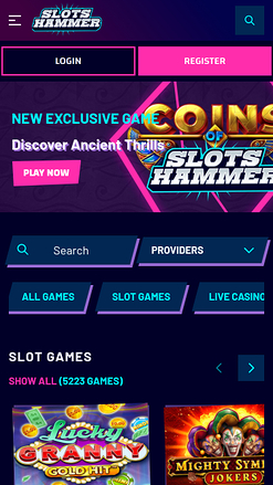 SlotsHammer Casino Mobile Homepage