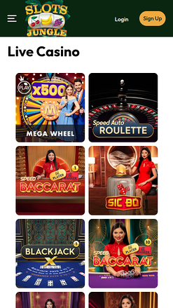 Slots Jungle Casino mobiler Live-Dealer