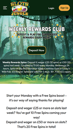 Slots Jungle Casino mobiler Belohnungsclub