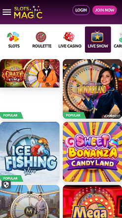 Show en vivo móvil de Slots Magic Casino