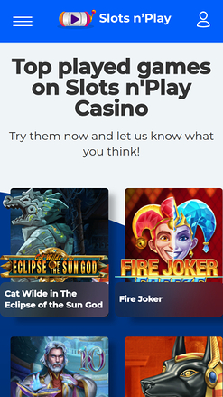 Più giocati mobile di SlotsNPlay Casino