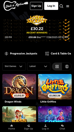 Jackpot mobile de Slots N Roll Casino