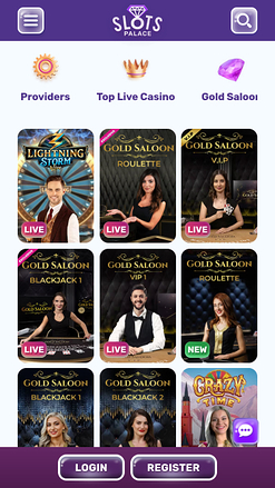 Croupier en direct mobile de SlotsPalace Casino