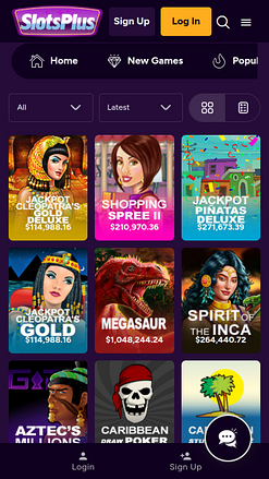 Jackpot mobile du casino Slots Plus