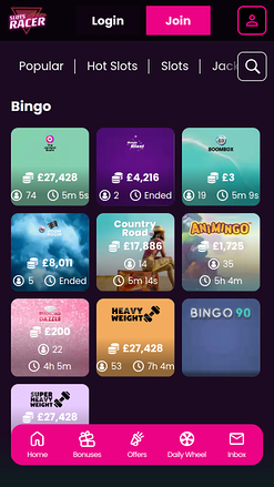 Slots Racer Casino Mobile bingo