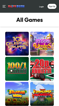 Jeux mobiles de Slots Rush Casino