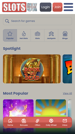 Jeux mobiles de SlotsUK Casino