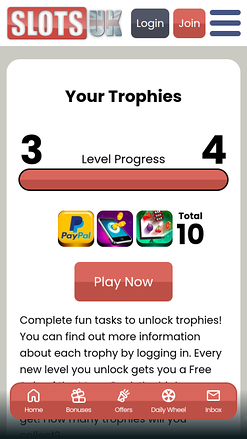 Trophées mobiles de SlotsUK Casino