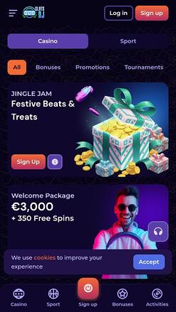 Page mobile des promotions du casino SlotsDj
