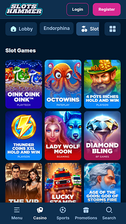Jeux mobiles du casino SlotsHammer