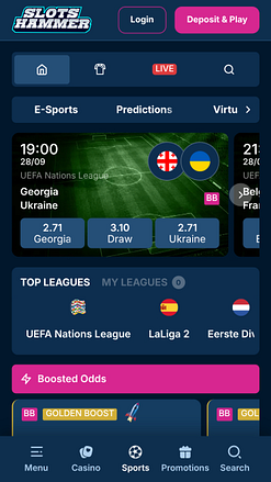 Paris sportifs mobiles sur SlotsHammer Casino