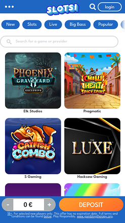 Juegos móviles de Slotsi Casino