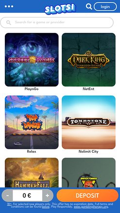 Comodines fijos móviles de Slotsi Casino