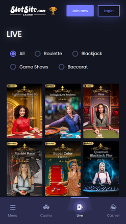 Slotsite.com Casino mobile Live-Dealer