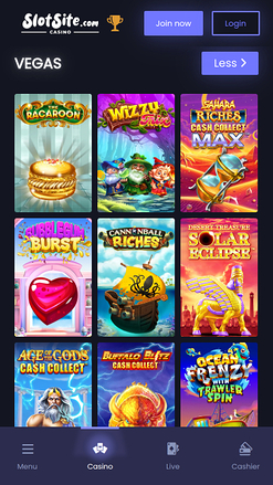 Slotsite.com Casino mobile Vegas-Spiele