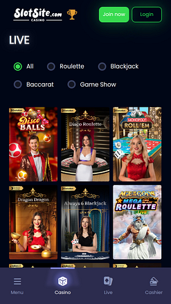 Slotsite.com Casino Mobile Live Dealer