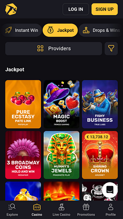 Slotsmines Casino Mobile Jackpot
