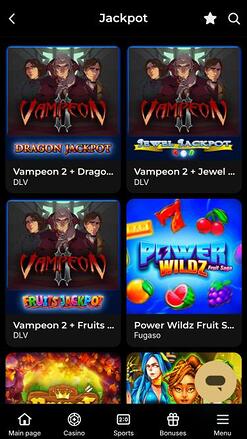 Page mobile du jackpot du Casino SlotStake