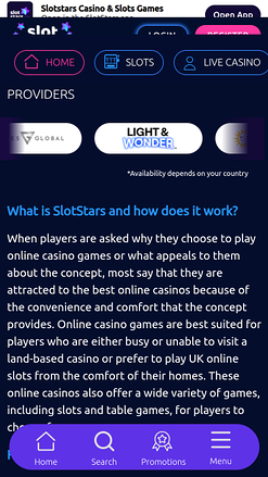 SlotStars Casino mobile Spielentwickler